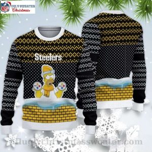 Classic Steelers Simpson Logo Print Ugly Christmas Sweater