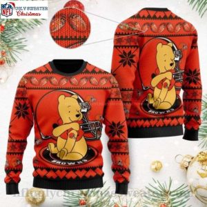 Cleveland Browns Christmas Sweater – Cute Winnie The Pooh Bear Graphic