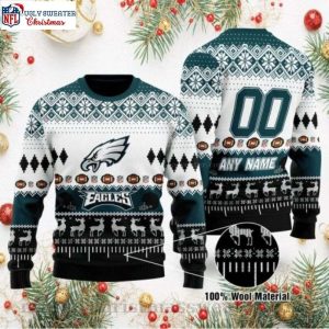 Cool Philadelphia Eagles Custom Name And Number Ugly Christmas Sweater