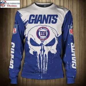 Cool Skull Graphic Themed New York Giants Ugly Sweater