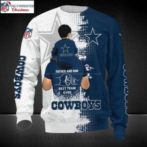 Cowboys Father And Son Best Team Ever Xmas Sweater – Perfect Gift For Cowboys Fans