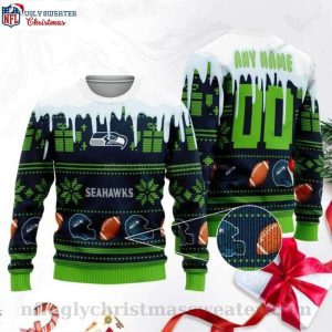 Cozy Up To The Holidays With Snowflake Seattle Seahawks Ugly Sweater