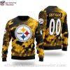 Celebrate With Steelers – Ugly Christmas Sweater With Custom Name