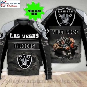 Custom Name Las Vegas Raiders Ulgy Sweater – Fun Gift Idea For Fan
