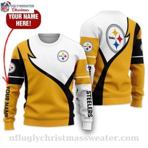 Custom Name Pittsburgh Steelers All Over Print Ugly Christmas Sweater