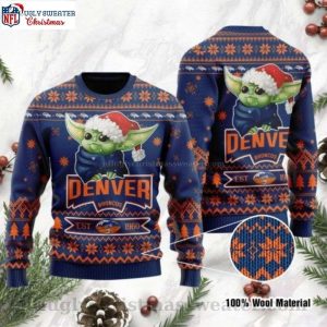 Cute Baby Yoda Grogu Denver Broncos Ugly Christmas Sweater