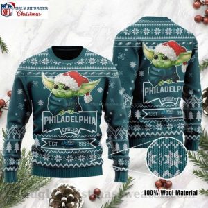 Cute Baby Yoda Grogu Philadelphia Eagles Ugly Christmas Sweater
