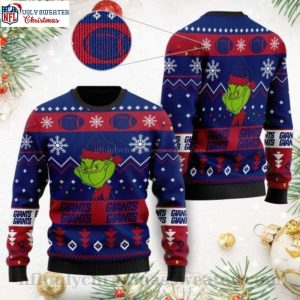 Cute Grinch Ugly Christmas Sweater For Ny Giants Fans