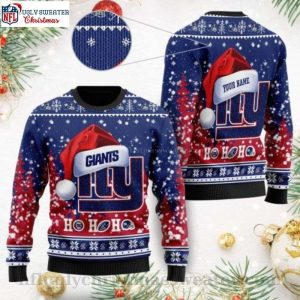 Cute Logo Symbol Wearing Santa Claus Hat New York Giants Xmas Sweater