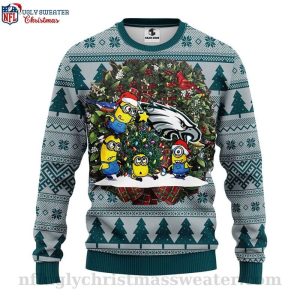 Cute Minion Laurel Wreath – NFL Philadelphia Eagles Ugly Sweater