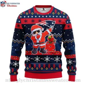 Dabbing Santa Claus Patriots Ugly Christmas Sweater Unique Gift For Fans