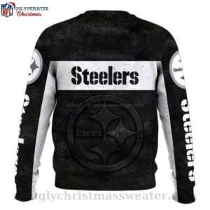 Dark Pittsburgh Steelers Ugly Christmas Sweater – Logo Print Edition