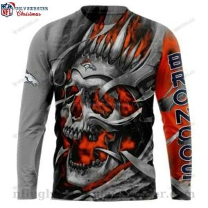 Denver Broncos Christmas Sweater – Edgy Skull Design For Fans