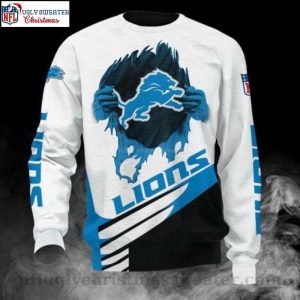 Detroit Lions Christmas Sweater – Show Your Team Spirit With Logo Print
