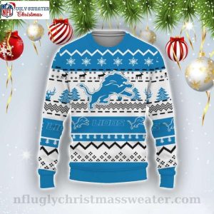 Detroit Lions Merry Christmas Snow Ugly Sweater For Him