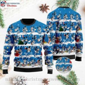 Detroit Lions Ugly Christmas Sweater – Artistic Mickey Football Player