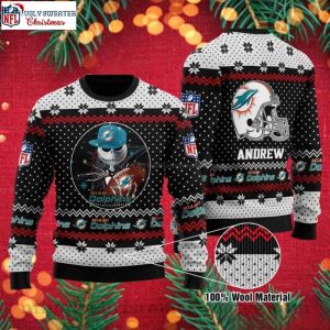 Dolphins Christmas Sweater – Miami Dolphins Jack Skellington Edition