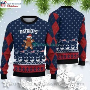 Festive And Unique – New England Patriots Gingerbread Man Sweater