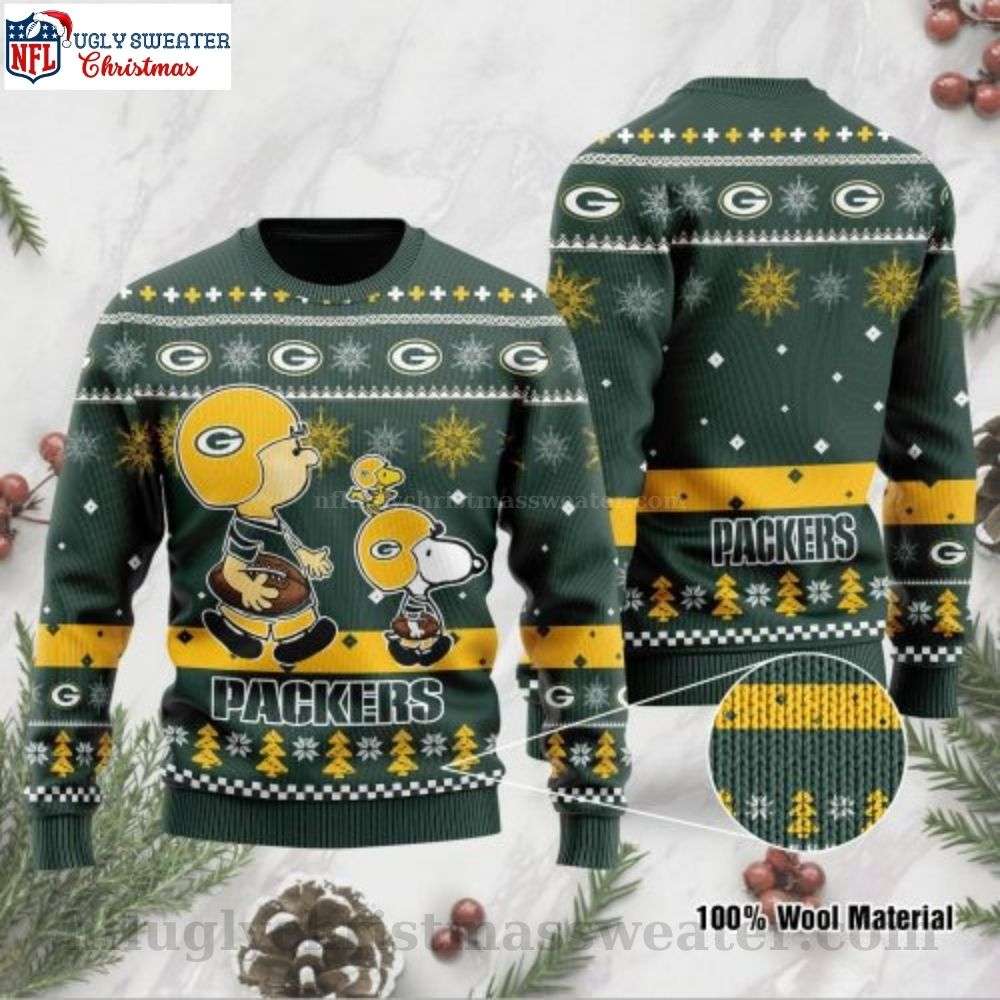 Funny Charlie Brown Peanuts Snoopy - Green Bay Packers Ugly Christmas Sweater