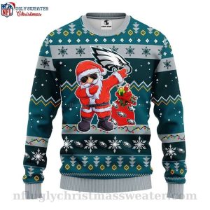 Funny Dabbing Santa Claus – Philadelphia Eagles Ugly Sweater