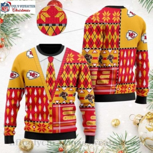 Gifts For Chiefs Fans – Cardigan Style Kansas City Chiefs Ugly Christmas Sweater