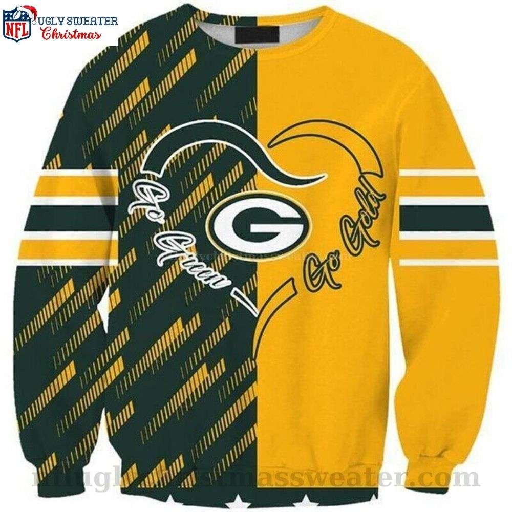 Go Green Go Gold - NFL Green Bay Packers Ugly Christmas Sweater