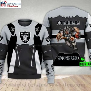 Go Raiders Ugly Christmas Sweater – Custom Name Version