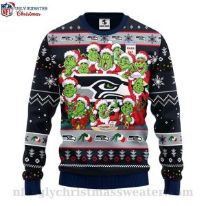 Graphic 12 Grinch Xmas Day Seattle Seahawks Ugly Christmas Sweater