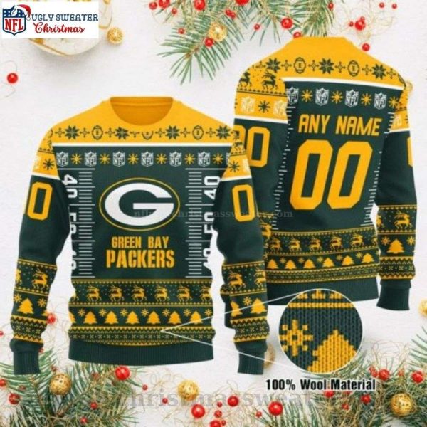 Green Bay Packers Custom Name And Number Ugly Sweater