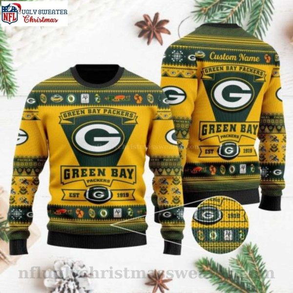 Green Bay Packers Est 1919 – NFL Football Team Logo Ugly Christmas Sweater