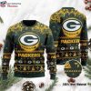 Green Bay Packers Symbol Wearing Santa Claus Hat Ugly Christmas Sweater