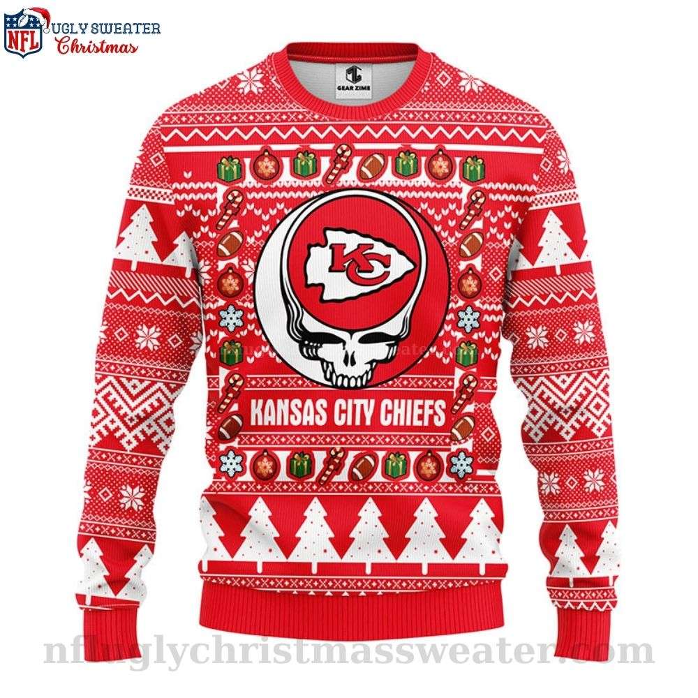 Groovy Holiday Vibes - Grateful Dead Kc Chiefs Ugly Sweater