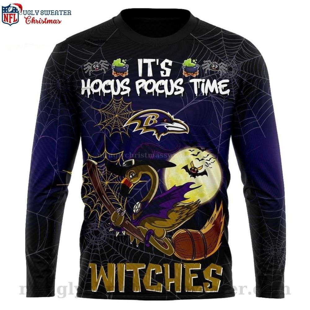 Halloween It's Hocus Pocus Time - Ravens Ugly Christmas Sweater