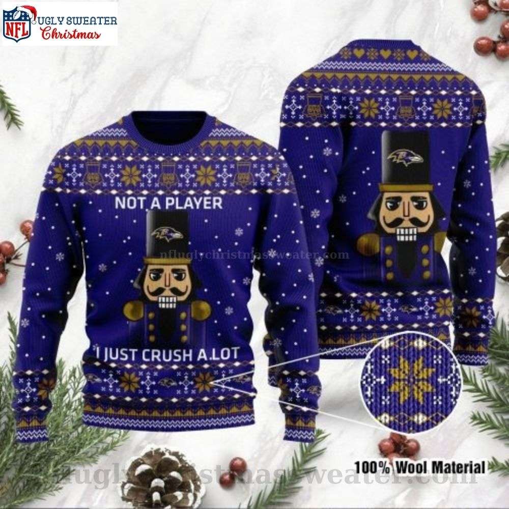 I Am Not A Player I Just Crush Alot - Ravens Ugly Christmas Sweater