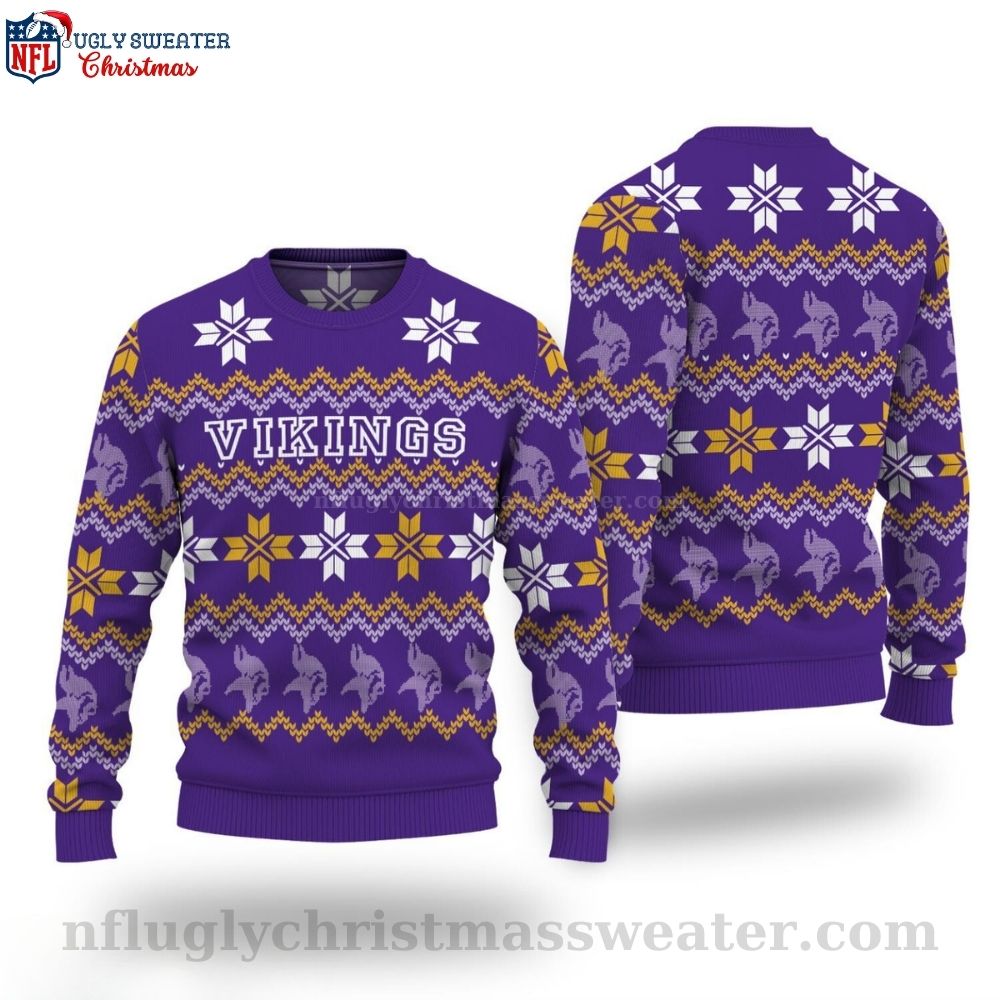Minnesota Vikings Christmas Sweater With Wool Knitting Pattern