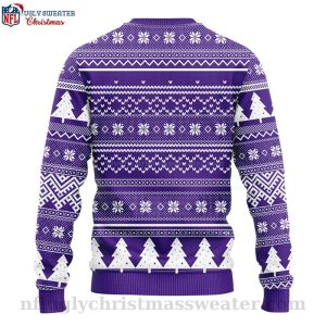 Minnesota Vikings Logo Print Christmas Tree Graphic Ugly Christmas Sweater 2