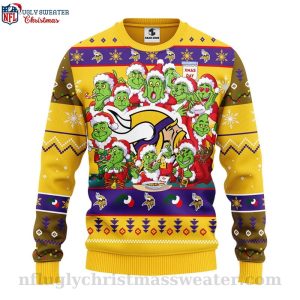 Minnesota Vikings Ugly Christmas Sweater 12 Grinch Xmas Day Edition 1