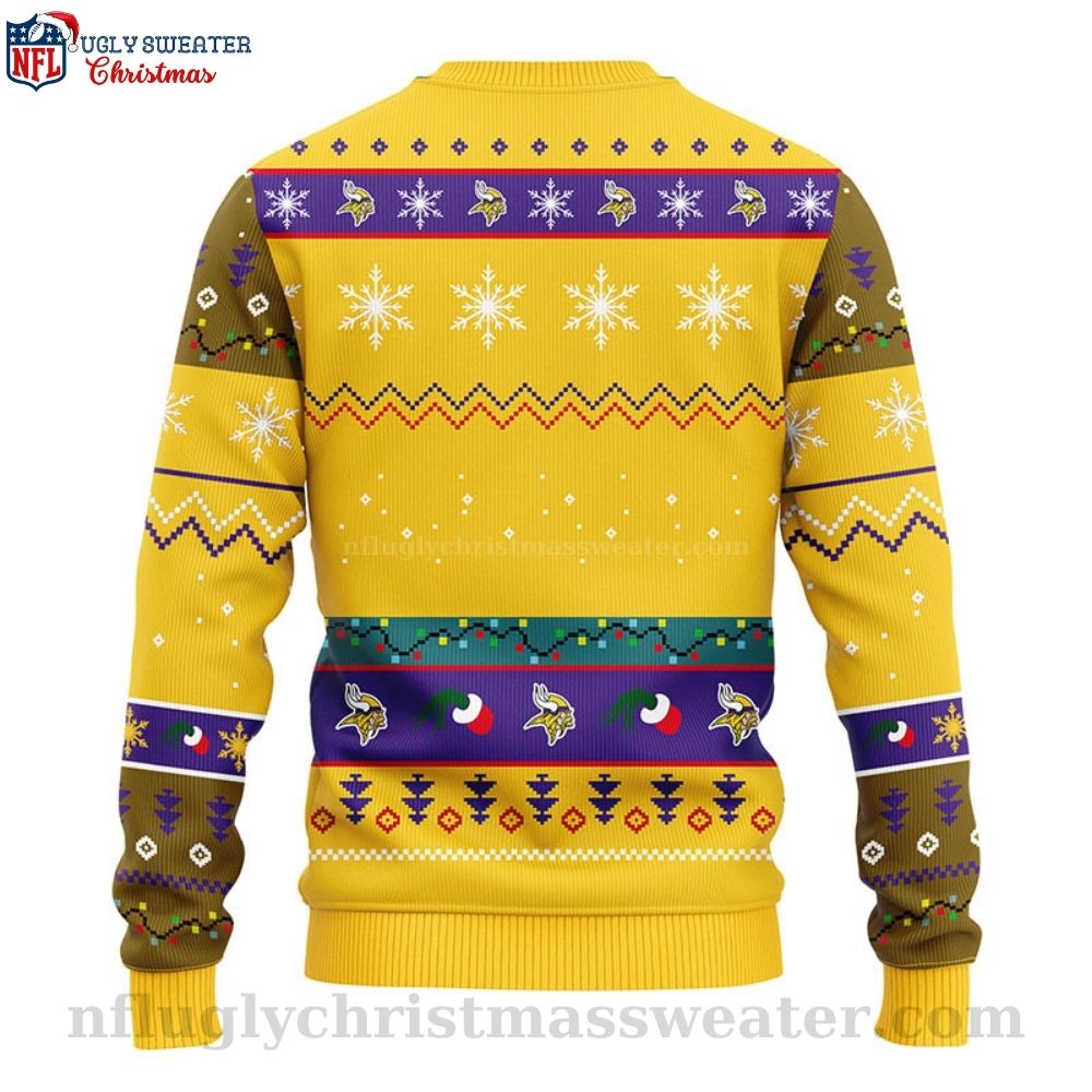 Minnesota Vikings Ugly Christmas Sweater - 12 Grinch Xmas Day Edition