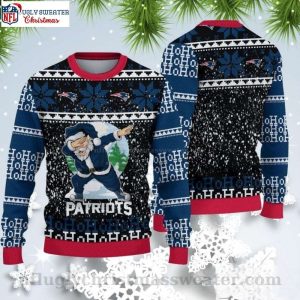 New England Patriots Funny Dabbing Santa Claus Ugly Christmas Sweater