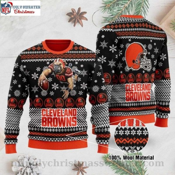 Cleveland Browns Ugly Sweater With Mascot Design – Holiday Cheers