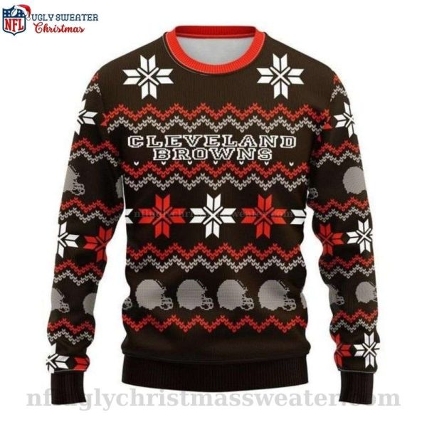 Cleveland Browns Ugly Sweater With Snow Pattern – Fan Favorite