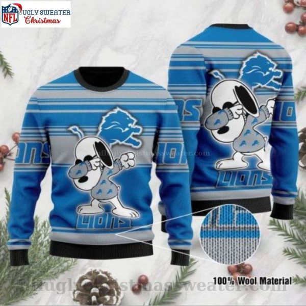 Detroit Lions Ugly Sweater – Show Your Team Pride With NFL Snoopy Design