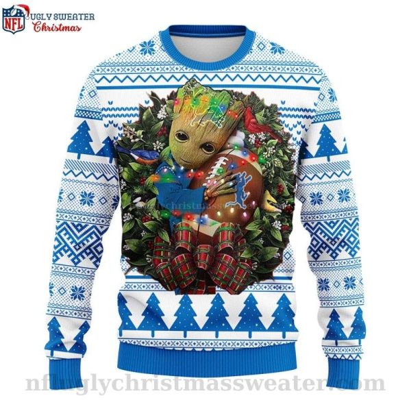 Detroit Lions Ugly Sweater – Unique Groot Football Graphic For Fans