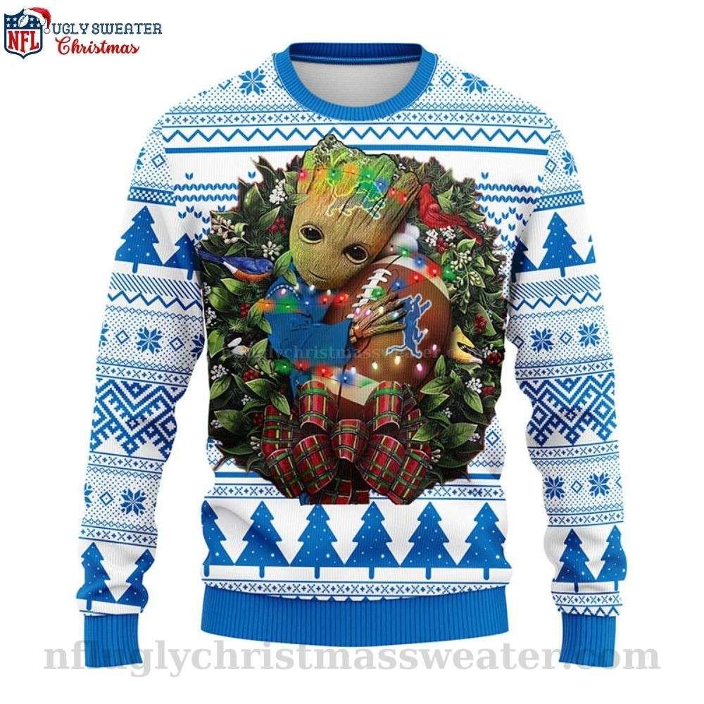 Detroit Lions Ugly Sweater - Unique Groot Football Graphic For Fans