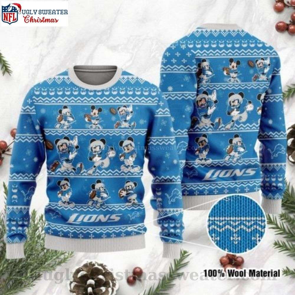 Detroit Lions Ugly Sweater - Unique Mickey Mouse Graphic For Fans