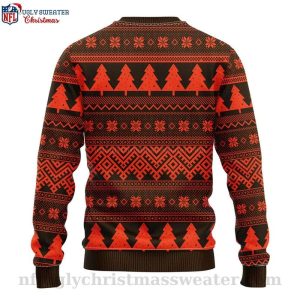 Festive Cleveland Browns Logo Graphic Ugly Christmas Sweater 1
