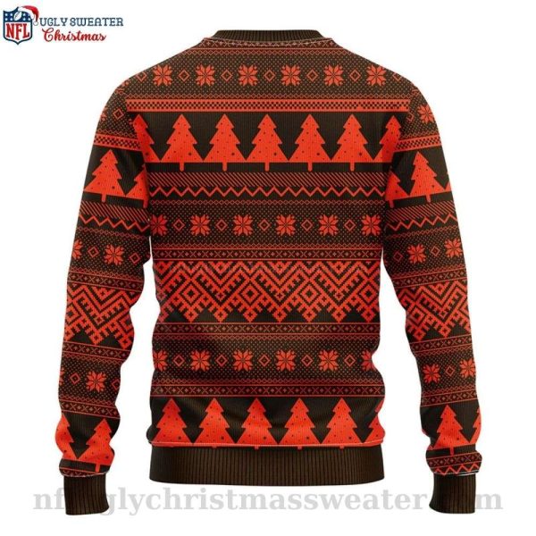 Festive Cleveland Browns Logo Graphic Ugly Christmas Sweater
