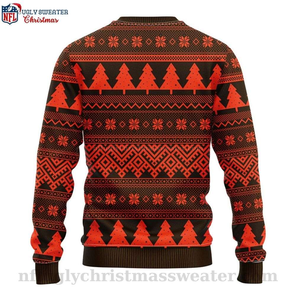 Festive Cleveland Browns Logo Graphic Ugly Christmas Sweater