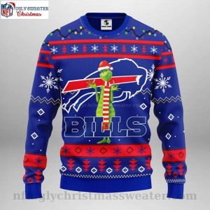 Funny Xmas Grinch Buffalo Bills Logo Ugly Bills Sweater 1