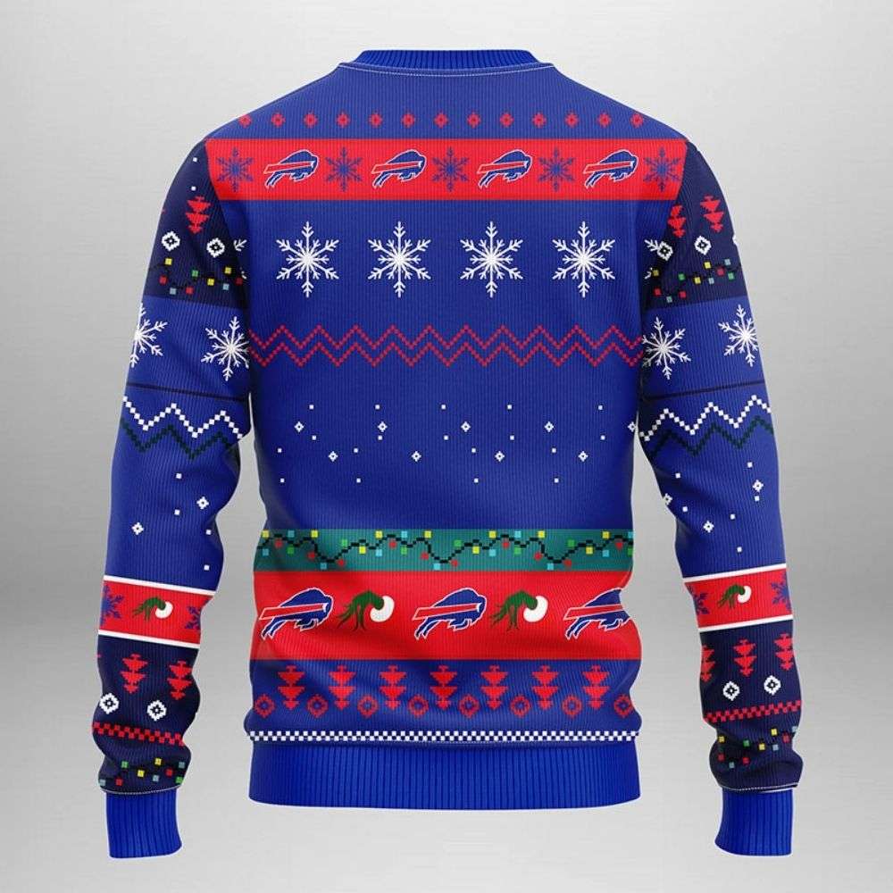 Grinch Christmas Light - Buffalo Bills Logo Ugly Christmas Sweater